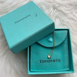 COPY - Tiffany diamond necklace 16 inch .12 diamond Gold chain